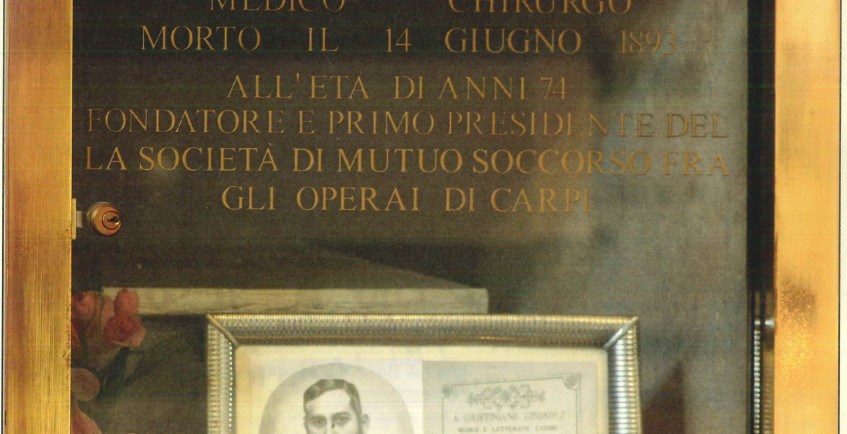 targa commemorativa Giustiniano Grosoli Società di mutuo soccorso di Carpi.jpg