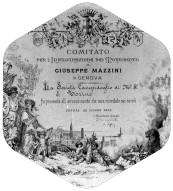 Società Campidoglio di Torino. diploma celebrativo di Mazzini