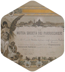 diploma ricordo della Società dei Parrucchieri di Torino