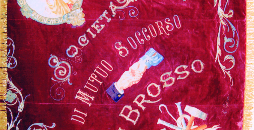 antica bandiera della Società di mutuo soccorso di Brosso