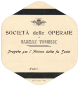 Società femminile di Caselle Torinese, avviso funebre