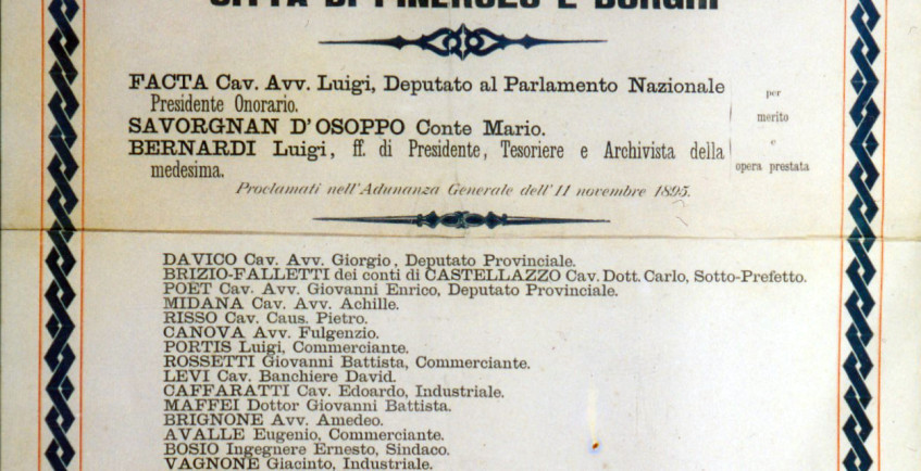Società dei calzolai di Pinerolo, ricordo dei soci benefattori e benemeriti